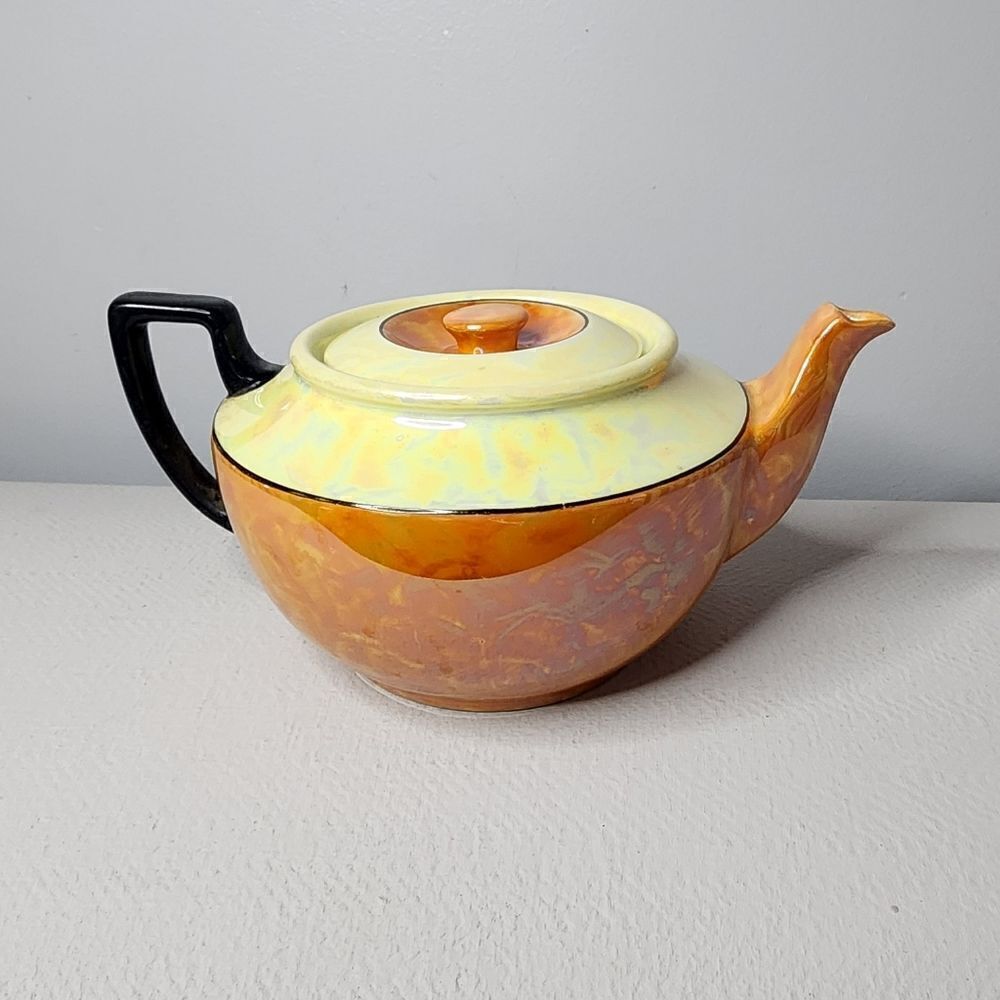 Antique, Iridescent, Phoenix Fine China Czechoslovakia Teapot 9" Long
